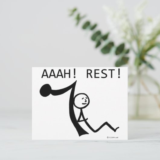 Aaah Rest. Briefkaart (Staand voorkant)