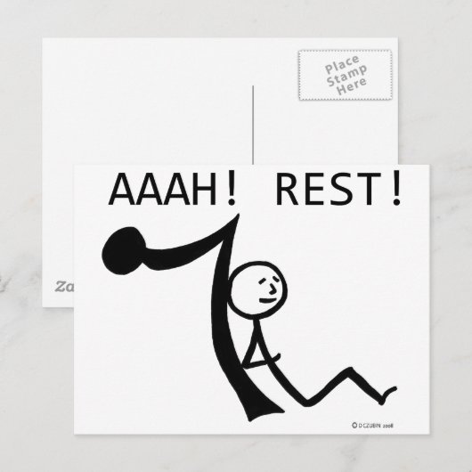 Aaah Rest. Briefkaart (Voorkant / Achterkant)
