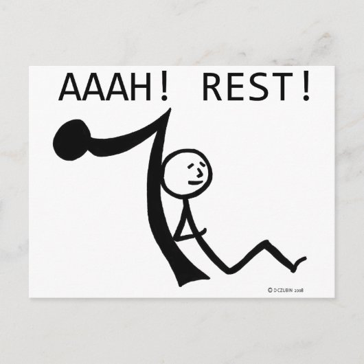 Aaah Rest. Briefkaart (Voorkant)
