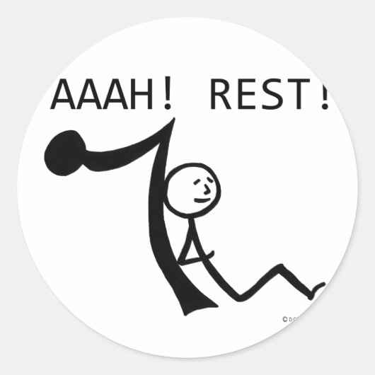 Aaah Rest. Ronde Sticker (Voorkant)