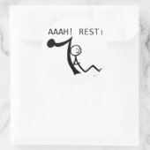 Aaah Rest. Ronde Sticker (Tas)