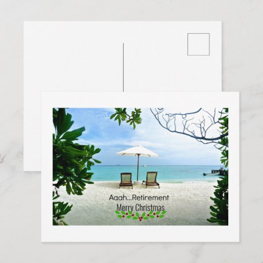 Aaah...Retirement kerstgroetings Briefkaart (Voorkant / Achterkant)