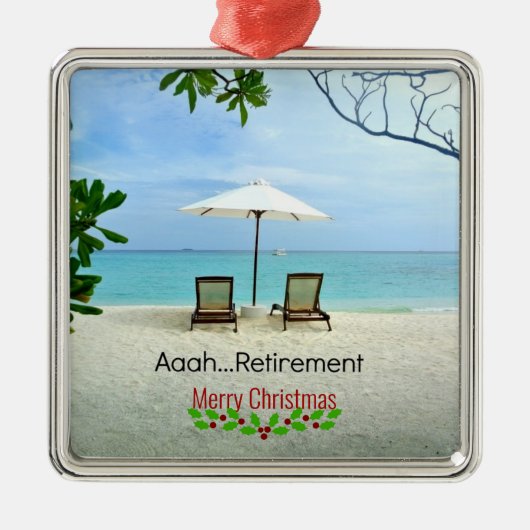 Aaah...retirement, relaxing beach scene, metalen ornament (Voorkant)