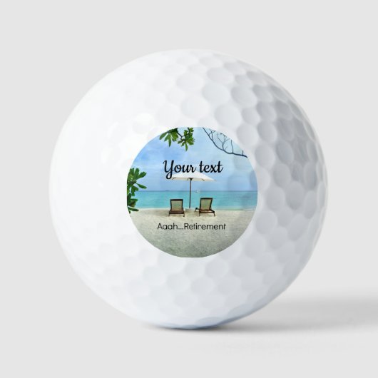 Aaah.. SJABLOON bij pensionering Golfballen (Voorkant)