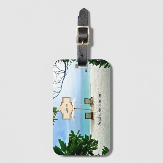 Aaah...sjabloon voor pensionering bagagelabel (Voorkant (verticaal))