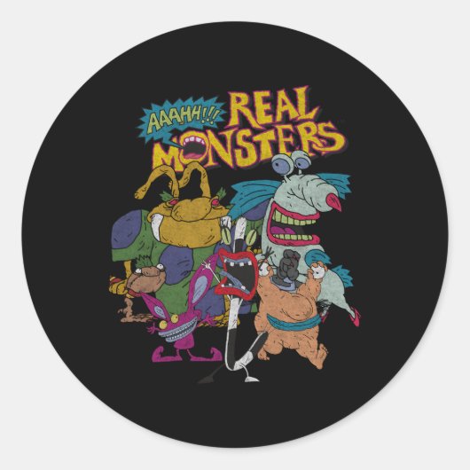 Aaahh echte monsters alle personages ronde sticker (Voorkant)