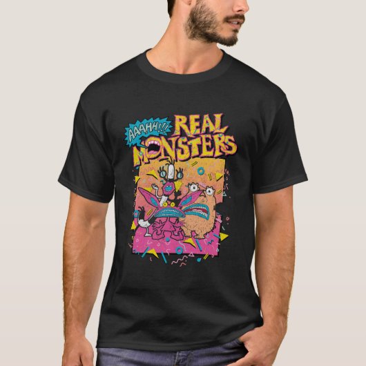 Aaahh Real Monsters Classic Retro Poster T-shirt (Voorkant)