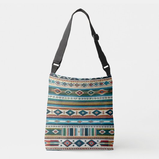 AAANPASSABLE TAS - "AQUA" - Mexicaanse stijl Weave (Voorkant)