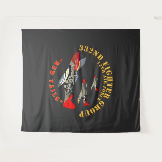 AAC - 332e Vuurgroep - 12e AF - Rode nagels Wandkleed (Voorkant (horizontaal))