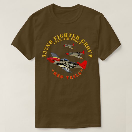 AAC 332nd Fighter Group 12th AF Red Tails T-shirt (Design voorkant)