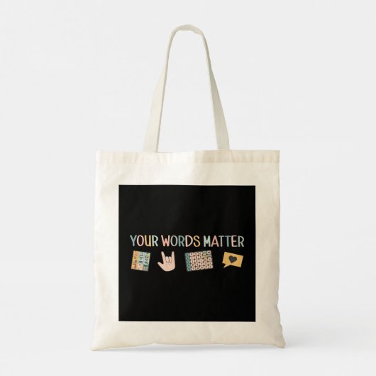 Aac Asl Speech Therapy Pathology Slp Aba Rbt Sign Tote Bag (Achterkant)