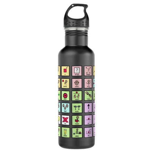 AAC Core Board Speech Pathology Speech Therapist Waterfles (Voorkant)