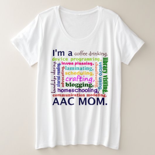 AAC Homeschoing Mam Grote Maat T-shirt (Design voorkant)