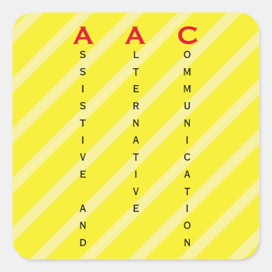AAC-label geel Vierkante Sticker (Voorkant)