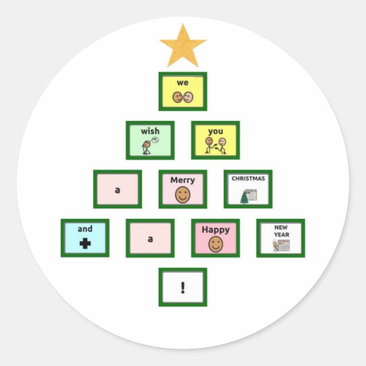 AAC We wensen je een prettige kerst Ronde Sticker (Voorkant)