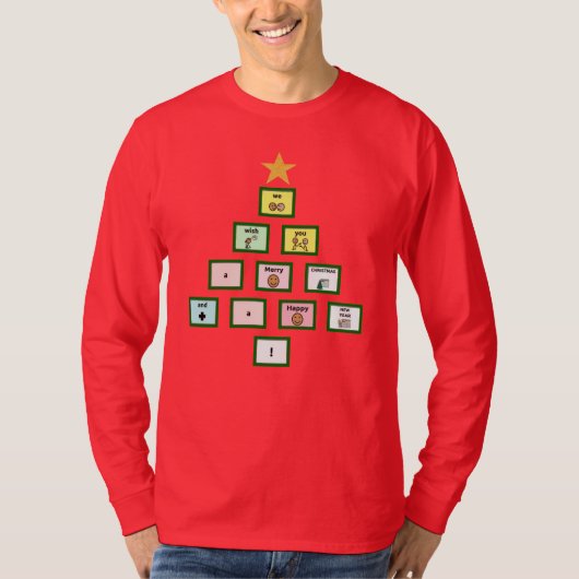 AAC We wensen u een prettig kerstfeest lang geslap T-shirt (Voorkant)