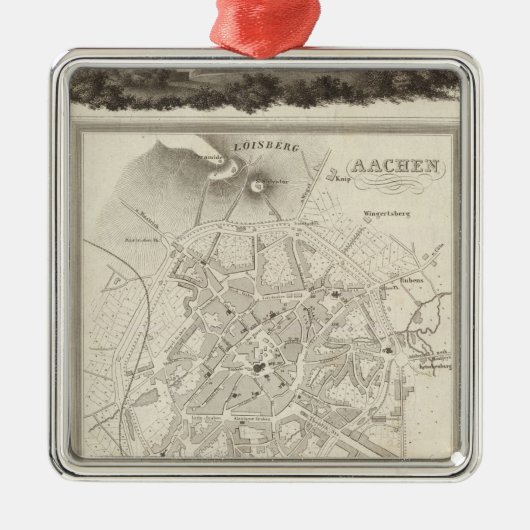 Aachen, Duitsland Metalen Ornament (Voorkant)