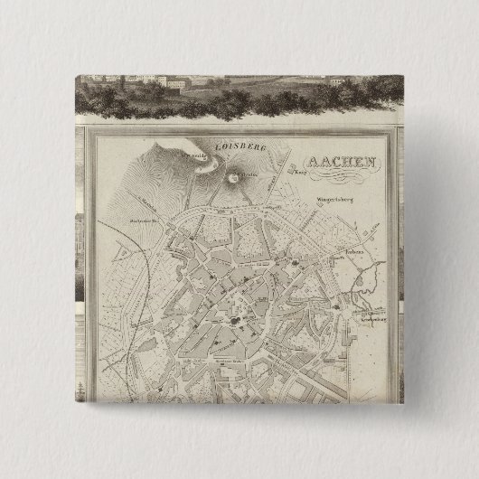 Aachen, Duitsland Vierkante Button 5,1 Cm (Voorkant)