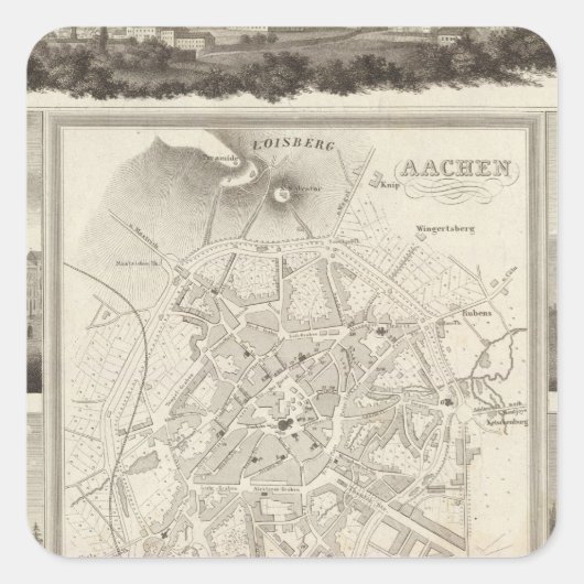 Aachen, Duitsland Vierkante Sticker (Voorkant)