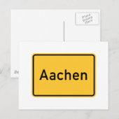 Aachen, Duitsland wegwijzer Briefkaart (Voorkant / Achterkant)