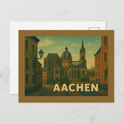 Aachen Germany City Art Briefkaart (Voorkant / Achterkant)