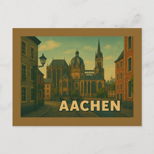 Aachen Germany City Art Briefkaart (Voorkant)