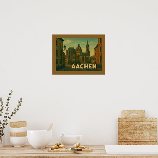 Aachen Germany City Art Poster (Keuken)