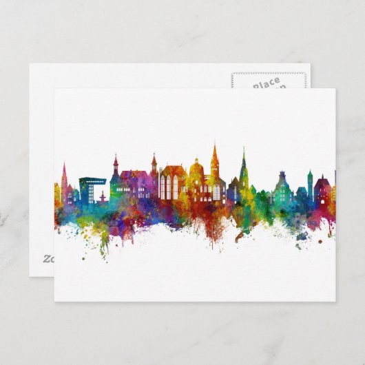 Aachen Germany Skyline Briefkaart (Voorkant / Achterkant)