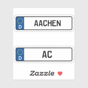 Aachen kennzeichen, Duits Bord voor rijbewijzen Sticker