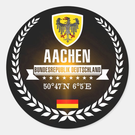 Aachen Ronde Sticker (Voorkant)
