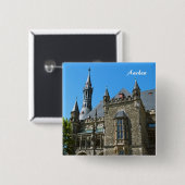 Aachen Speld Vierkante Button 5,1 Cm (Voorkant /achterkant)