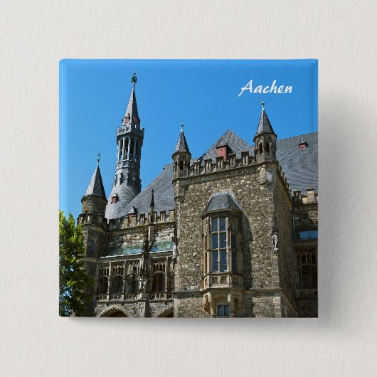 Aachen Speld Vierkante Button 5,1 Cm (Voorkant)