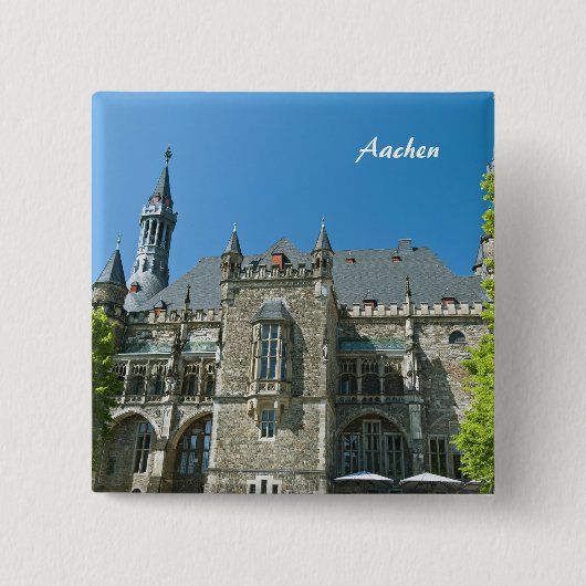 Aachen Speld Vierkante Button 5,1 Cm (Voorkant)