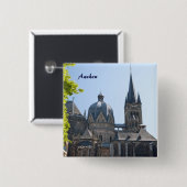 Aachen Vierkante Button 5,1 Cm (Voorkant /achterkant)