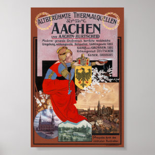 Aachen Vintage Poster Duitsland 1910