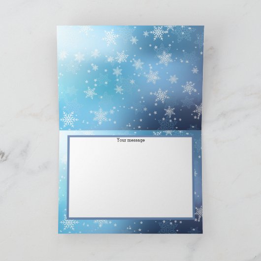 Aadorlijke Scandinavische Kerststijl Blauw Feestdagen Kaart (Binnen)