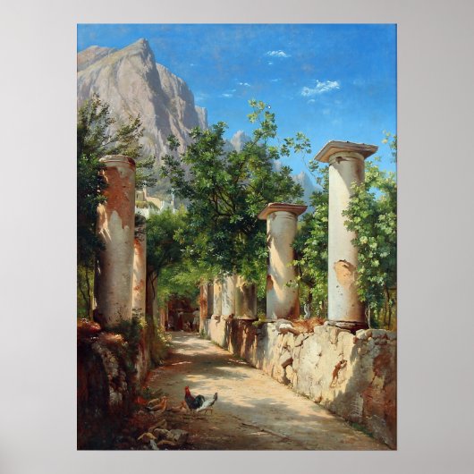 Aagaard Ancient Columns Italy Painting Poster (Voorkant)