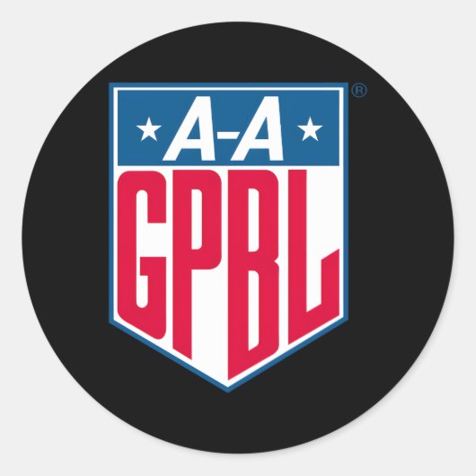 AAGPBL All American Professional Baseball League Ronde Sticker (Voorkant)