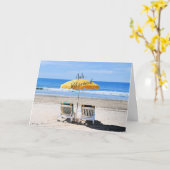 Aah...pensioen, een dagje aan het strand, kaart (Gele Bloem)