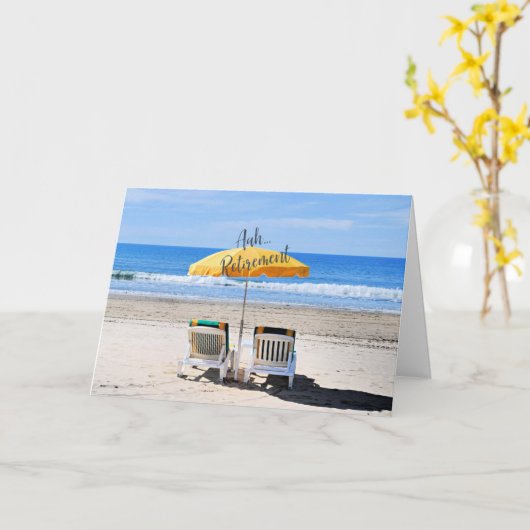 Aah...Retirement, een dag op het strand, Kaart (Gele Bloem)