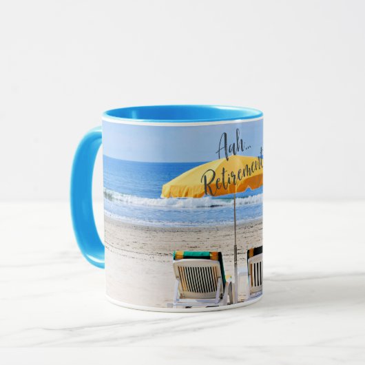 Aah...Retirement, een dag op het strand Mok (Voorkant links)