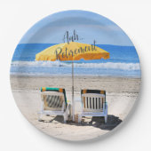 Aah...Retirement, een dag op het strand Papieren Bordje (Voorkant)
