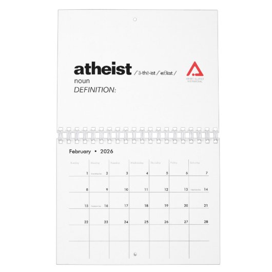 AAI Atheïst Alliance International Calendar Kalender (Feb 2026)