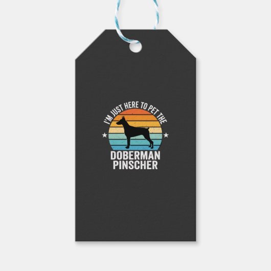 Aai de Dobermann Pinscher Retro Cadeaulabel (Voorkant)