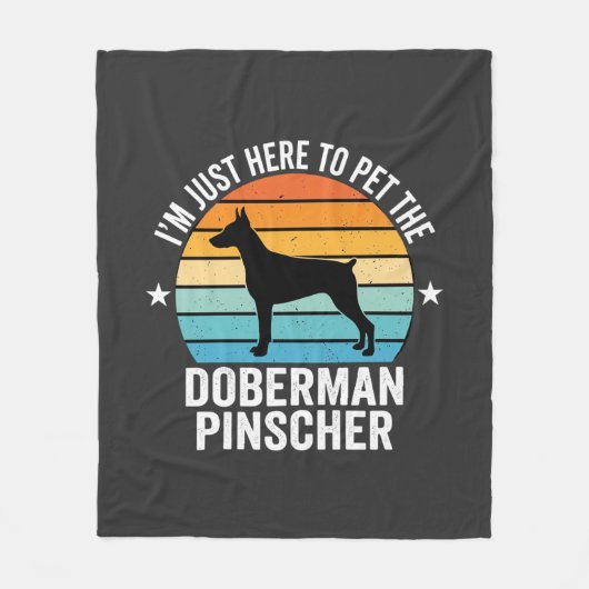 Aai de Dobermann Pinscher Retro Fleece Deken (Voorkant)
