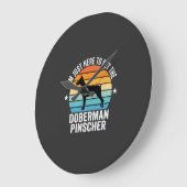 Aai de Dobermann Pinscher Retro Grote Klok (Hoek)
