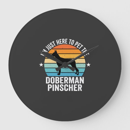 Aai de Dobermann Pinscher Retro Grote Klok (Voorkant)