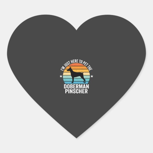 Aai de Dobermann Pinscher Retro Hart Sticker (Voorkant)