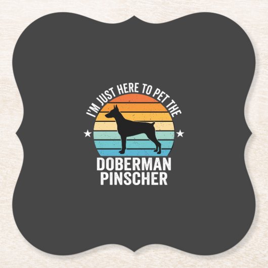Aai de Dobermann Pinscher Retro Kartonnen Onderzetters (Voorkant)