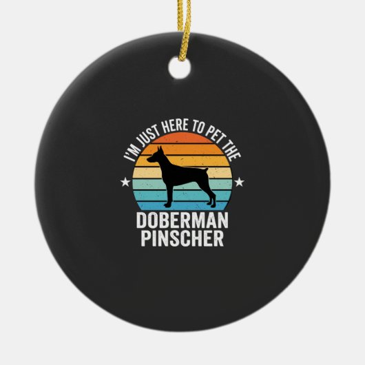 Aai de Dobermann Pinscher Retro Keramisch Ornament (Voorkant)